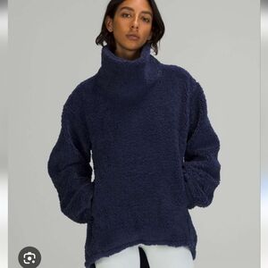 lululemon Warmth Restore Long Pullover Cozy Cowl Sweater Night Sea 6